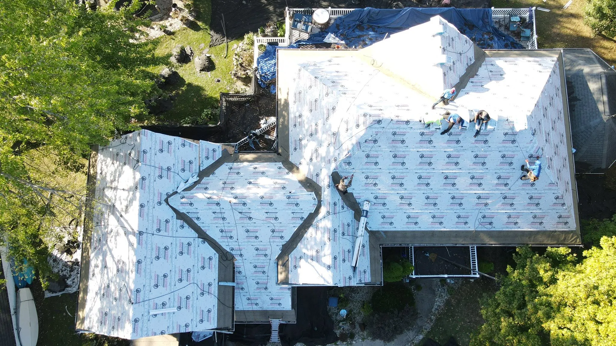 Roofing crew at work in Logan County, Ohio